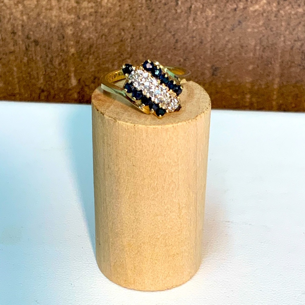 Gold Sapphire Diamond Ring